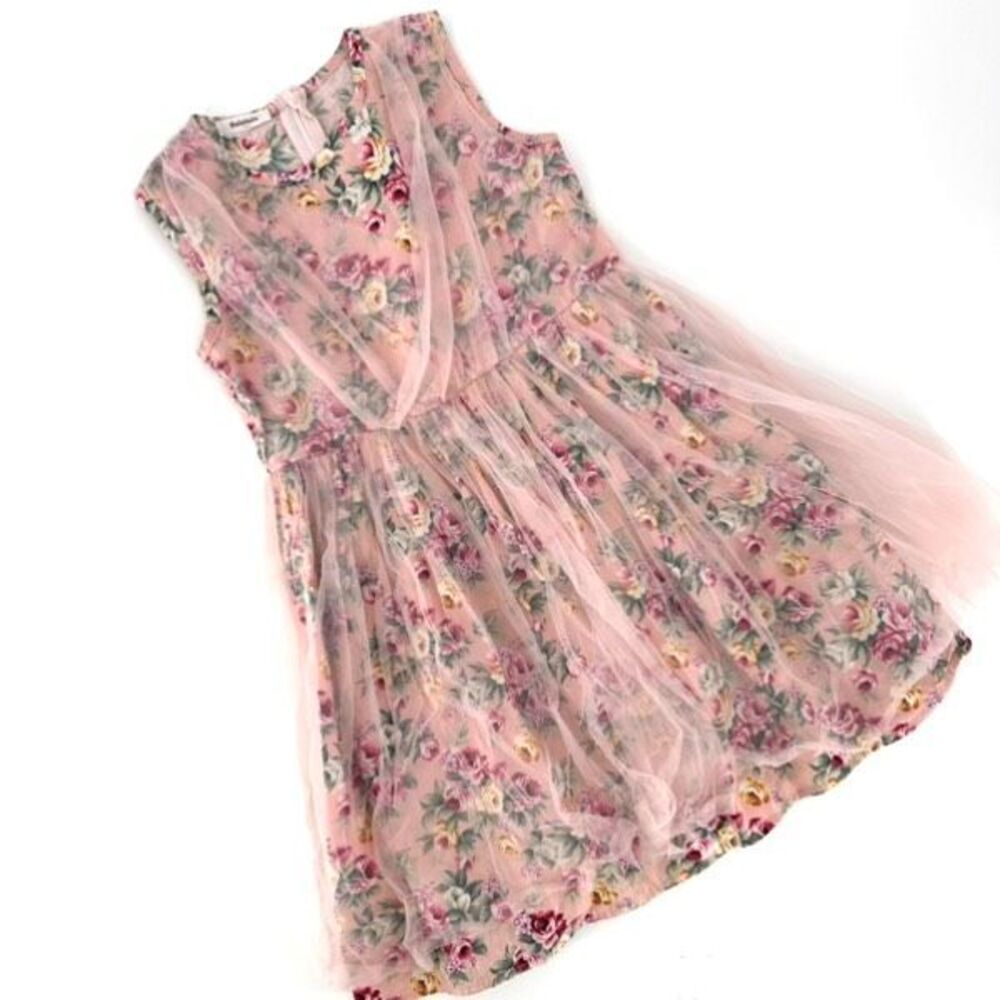 Balabala Pink Crenoline Floral Girls Dress‎ Size  150/72